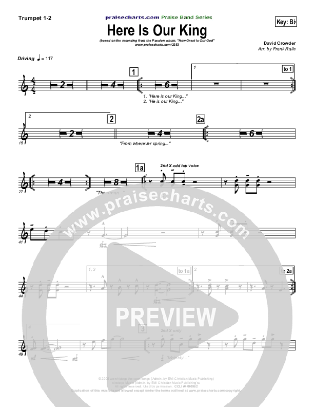 Here Is Our King Trumpet 1,2 (David Crowder / Passion)