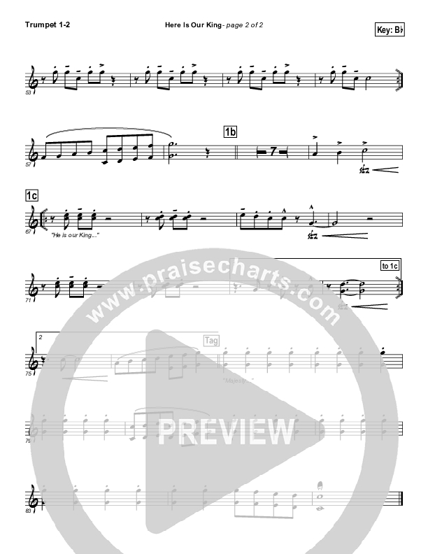 Here Is Our King Trumpet 1,2 (David Crowder / Passion)