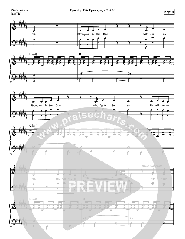 Open Up Our Eyes Piano/Vocal (SATB) (Elevation Worship)