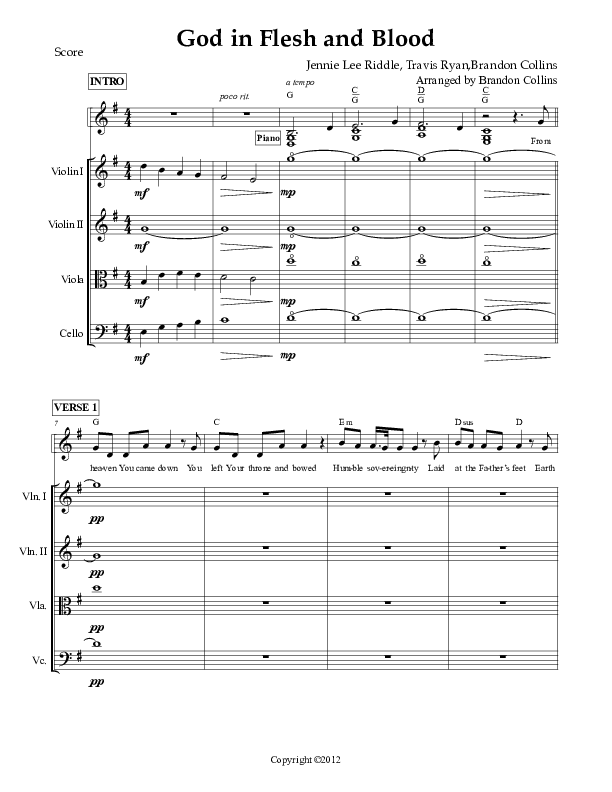 God In Flesh And Blood Conductor's Score (Travis Ryan)