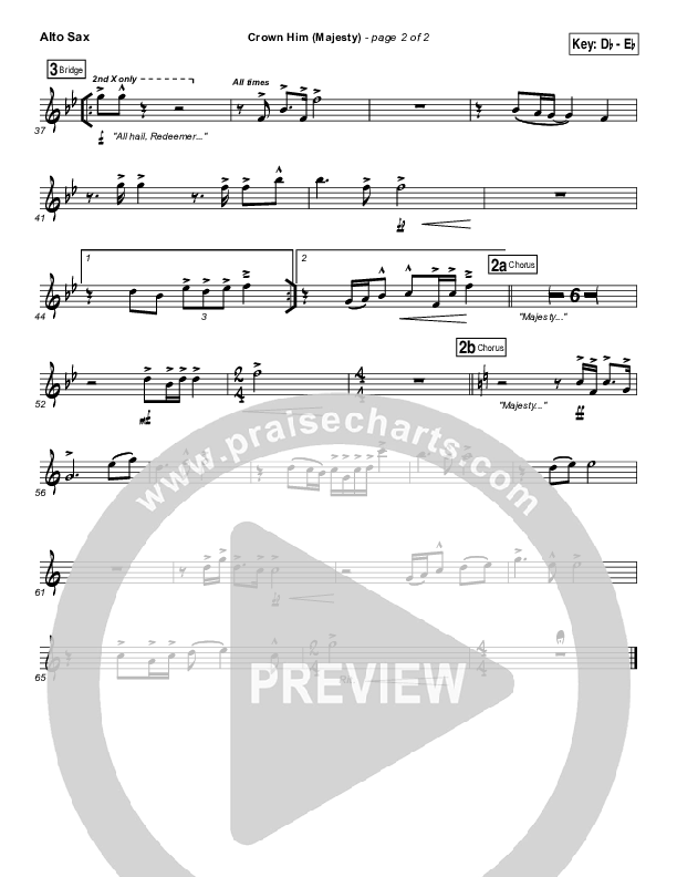 Crown Him (Majesty) Alto Sax (Chris Tomlin)