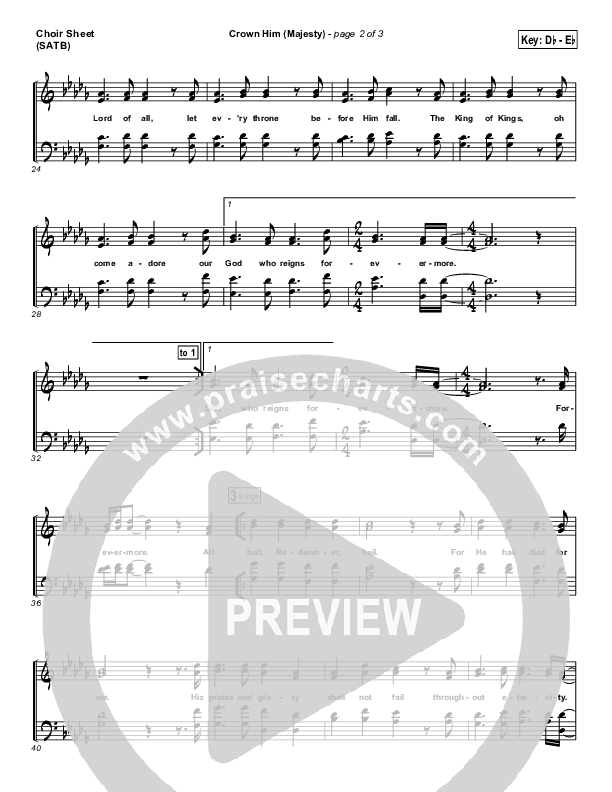 Crown Him (Majesty) Choir Sheet (SATB) (Chris Tomlin)