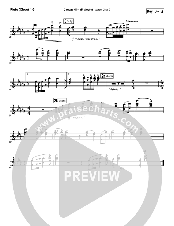Crown Him (Majesty) Flute/Oboe 1/2/3 (Chris Tomlin)