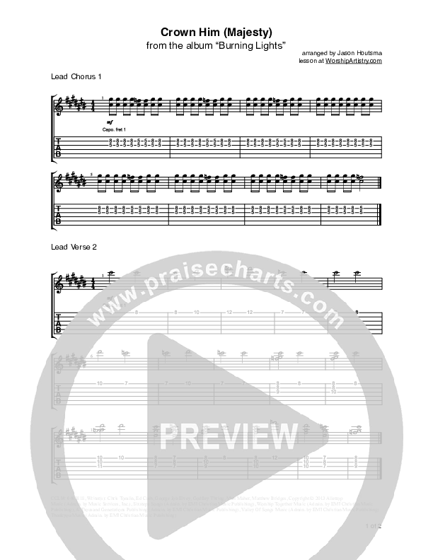 Crown Him (Majesty) Guitar TAB/Riffs (Chris Tomlin)