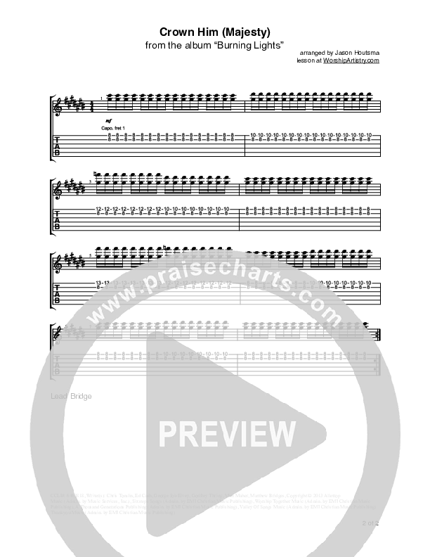 Crown Him (Majesty) Guitar TAB/Riffs (Chris Tomlin)
