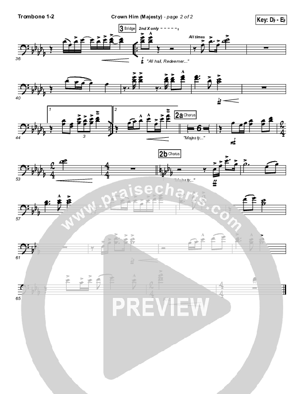 Crown Him (Majesty) Trombone 1/2 (Chris Tomlin)