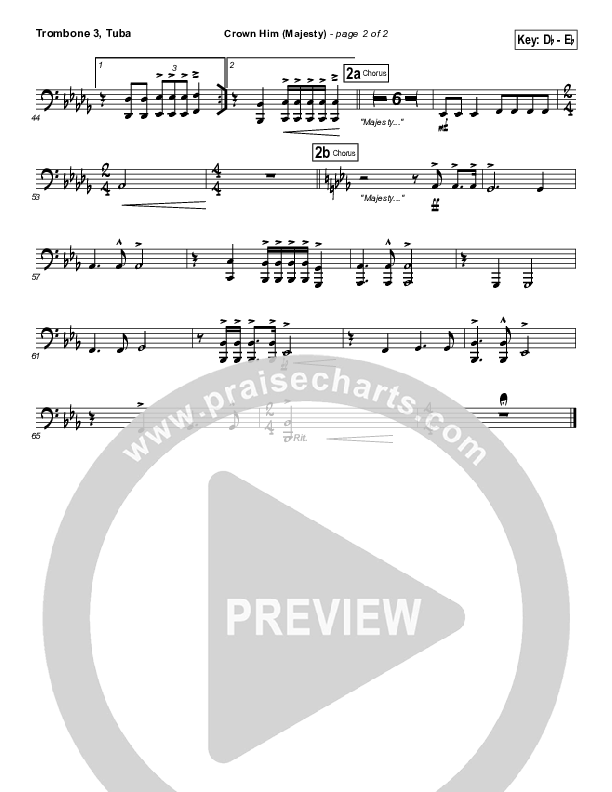 Crown Him (Majesty) Trombone 3/Tuba (Chris Tomlin)