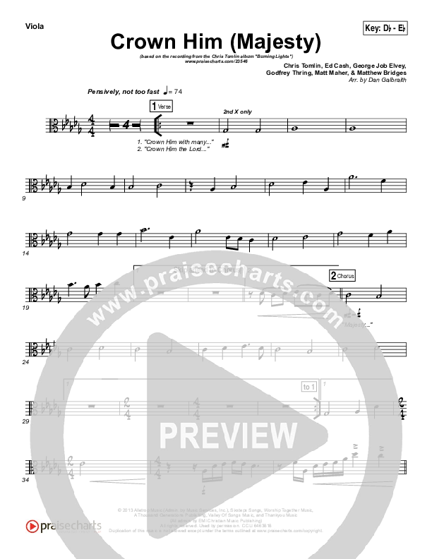 Crown Him (Majesty) Viola (Chris Tomlin)