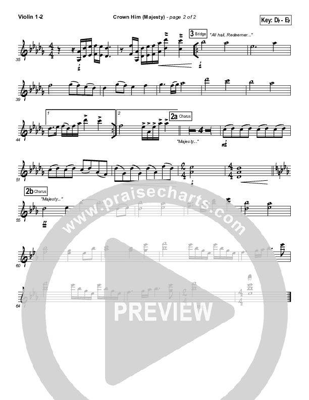Crown Him (Majesty) Violin 1/2 (Chris Tomlin)