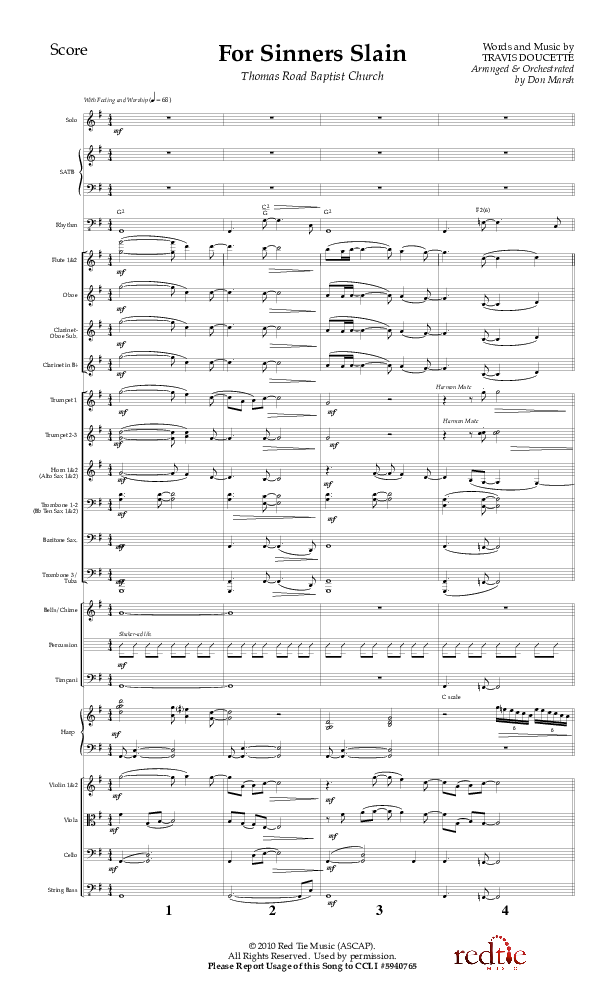 For Sinners Slain Orchestration (Red Tie Music)