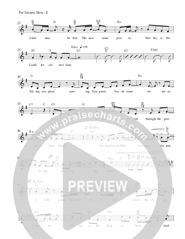 For Sinners Slain Lead Sheet (Red Tie Music)