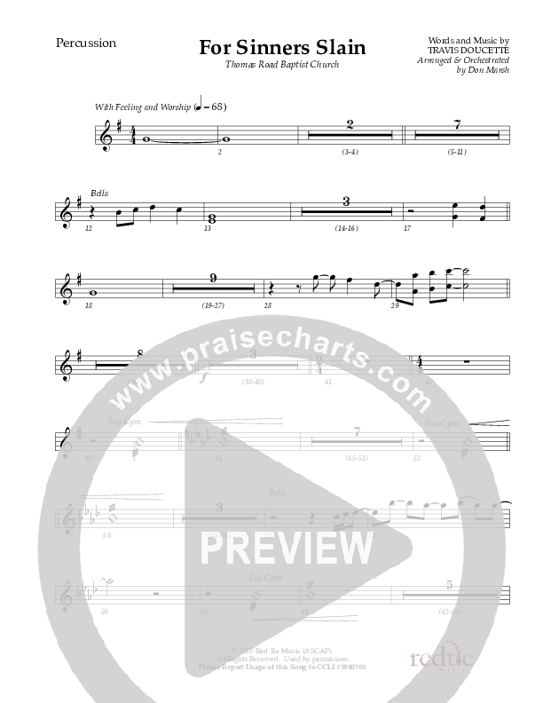 For Sinners Slain Percussion (Red Tie Music)