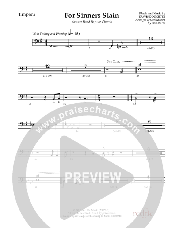 For Sinners Slain Timpani (Red Tie Music)