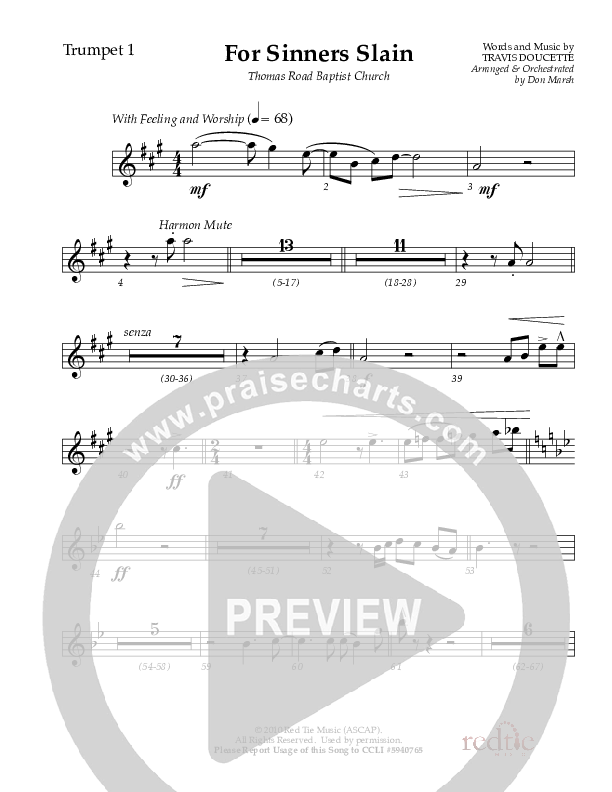 For Sinners Slain Trumpet 1 (Red Tie Music)