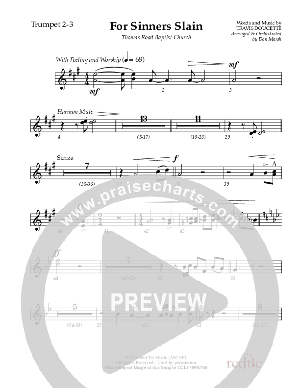 For Sinners Slain Trumpet 2/3 (Red Tie Music)