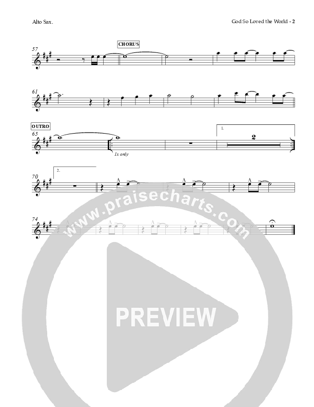 God So Loved The World Alto Sax (Charles Billingsley)
