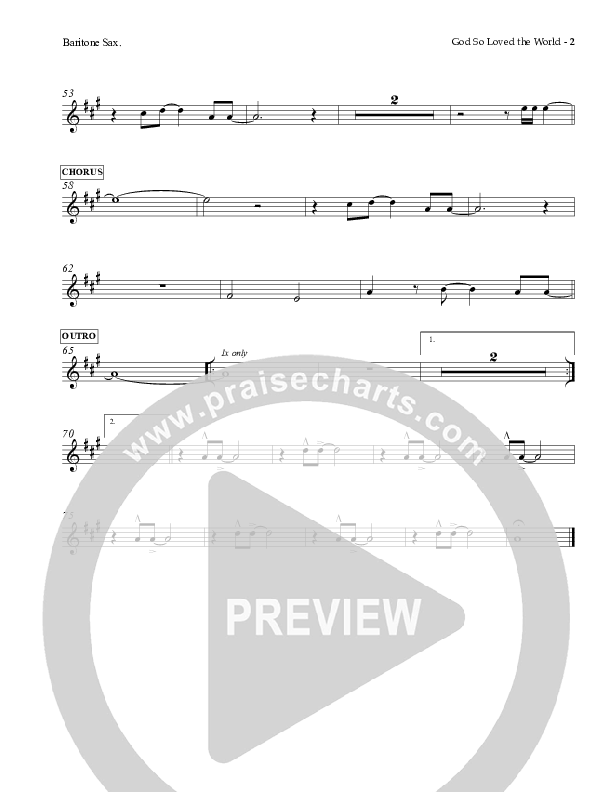 God So Loved The World Bari Sax (Charles Billingsley)