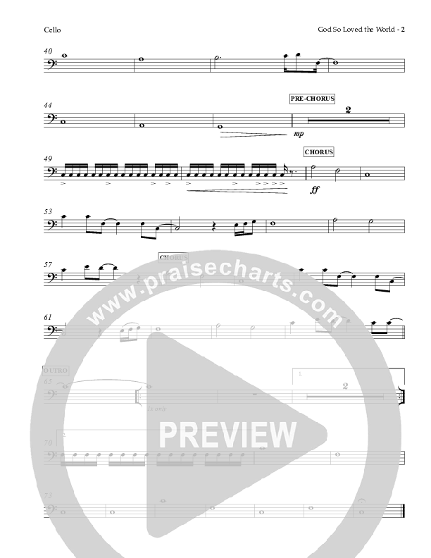 God So Loved The World Cello (Charles Billingsley)