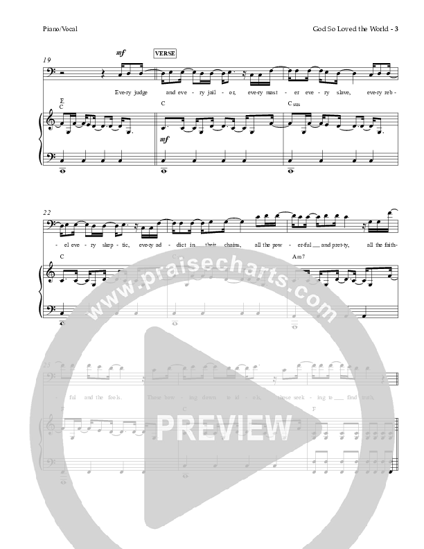 God So Loved The World Piano/Vocal & Lead (Charles Billingsley)