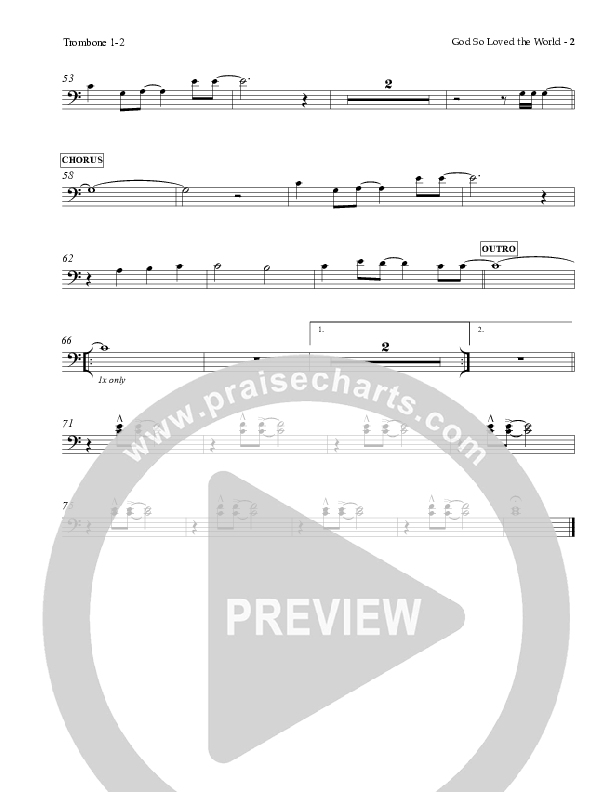 God So Loved The World Trombone 1/2 (Charles Billingsley)