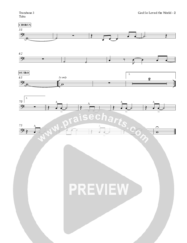 God So Loved The World Trombone 3/Tuba (Charles Billingsley)