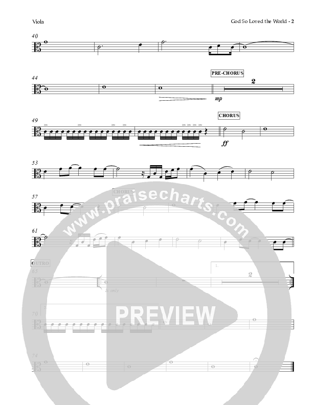 God So Loved The World Viola (Charles Billingsley)
