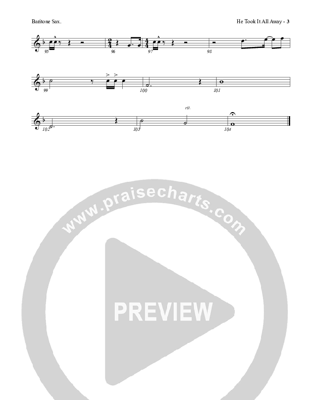 He Took It All Away Bari Sax (Charles Billingsley / Red Tie Music)