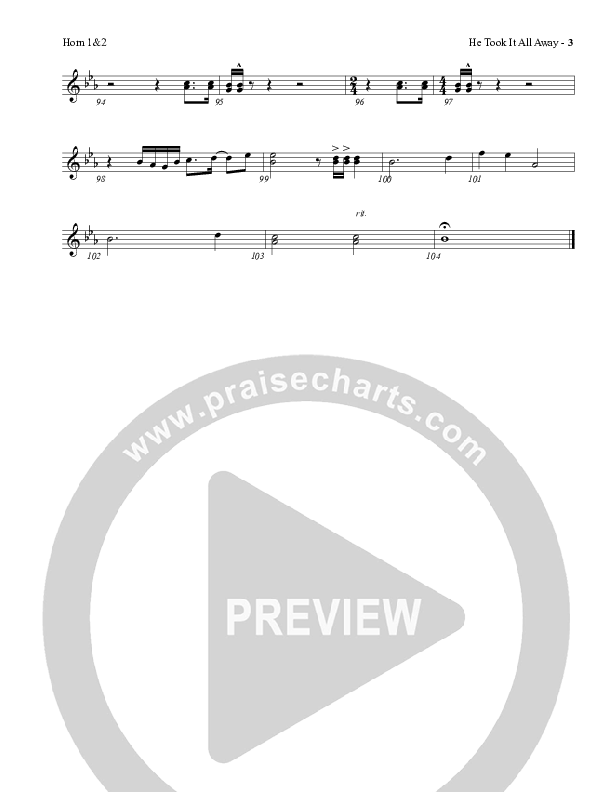 He Took It All Away French Horn 1/2 (Charles Billingsley / Red Tie Music)