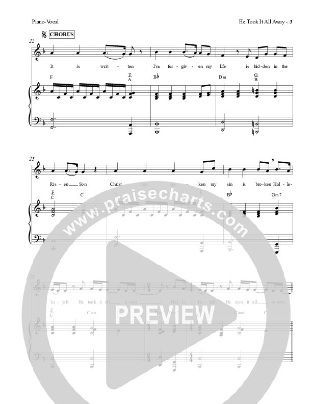 He Took It All Away Piano/Vocal (Charles Billingsley / Red Tie Music)