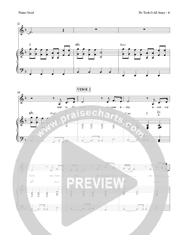 He Took It All Away Piano/Vocal (Charles Billingsley / Red Tie Music)