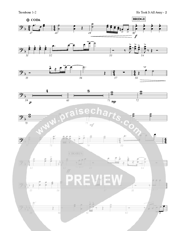 He Took It All Away Trombone 1/2 (Charles Billingsley / Red Tie Music)