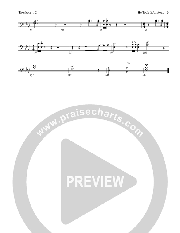 He Took It All Away Trombone 1/2 (Charles Billingsley / Red Tie Music)