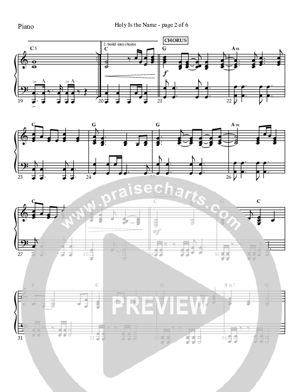Holy Is The Name (with Holy Holy Holy) Piano Sheet (Charles Billingsley / Red Tie Music)