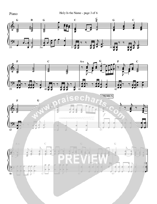 Holy Is The Name (with Holy Holy Holy) Piano Sheet (Charles Billingsley / Red Tie Music)
