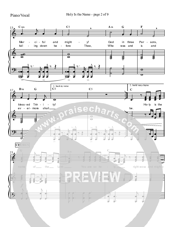 Holy Is The Name (with Holy Holy Holy) Piano/Vocal & Lead (Charles Billingsley / Red Tie Music)