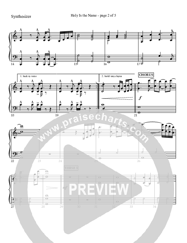 Holy Is The Name (with Holy Holy Holy) Synth (Charles Billingsley / Red Tie Music)