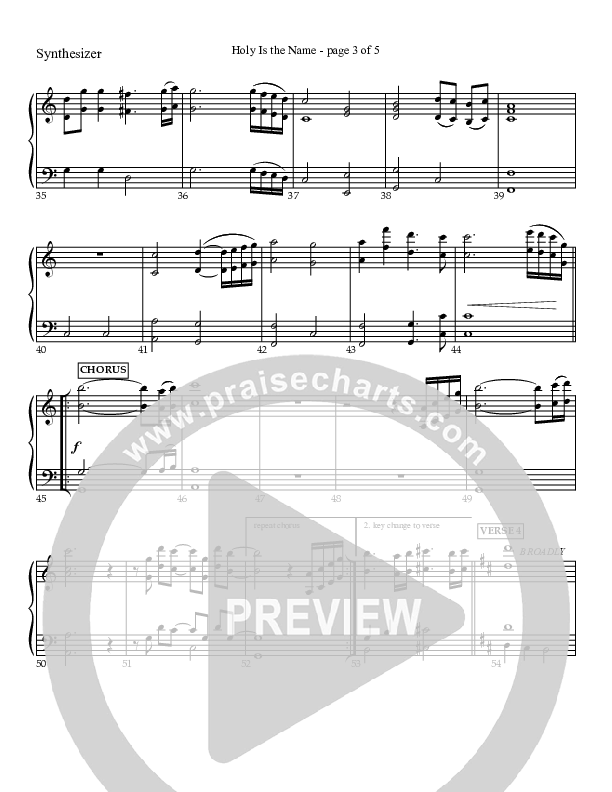 Holy Is The Name (with Holy Holy Holy) Synth (Charles Billingsley / Red Tie Music)