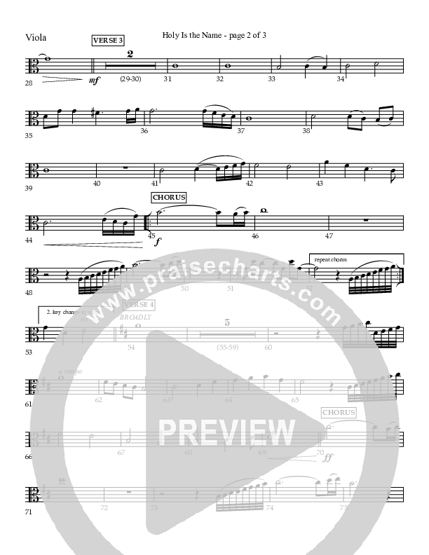 Holy Is The Name (with Holy Holy Holy) Viola (Charles Billingsley / Red Tie Music)
