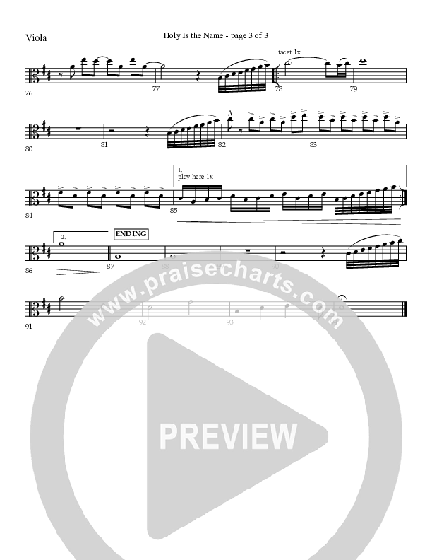 Holy Is The Name (with Holy Holy Holy) Viola (Charles Billingsley / Red Tie Music)