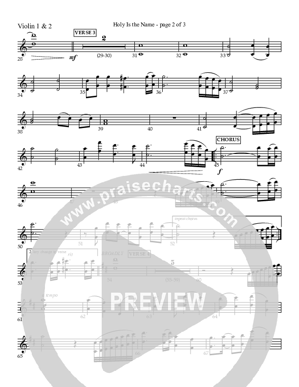 Holy Is The Name (with Holy Holy Holy) Violin 1/2 (Charles Billingsley / Red Tie Music)