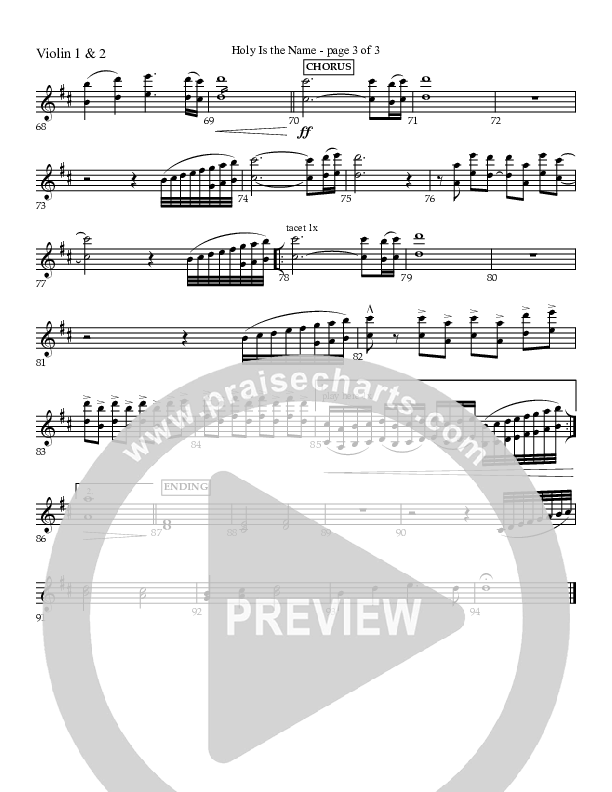 Holy Is The Name (with Holy Holy Holy) Violin 1/2 (Charles Billingsley / Red Tie Music)