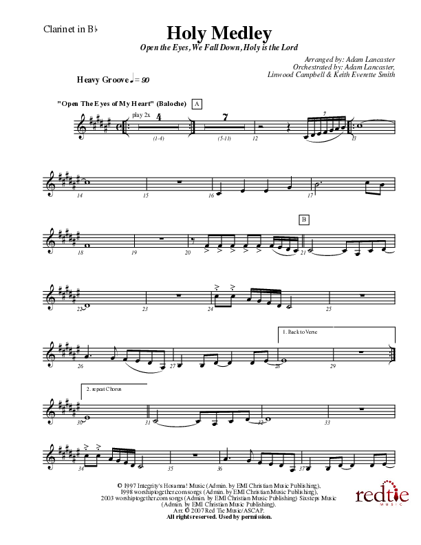 Holy Medley Clarinet (Charles Billingsley / Red Tie Music)