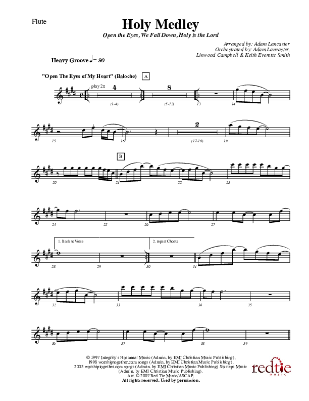 Holy Medley Flute (Charles Billingsley / Red Tie Music)