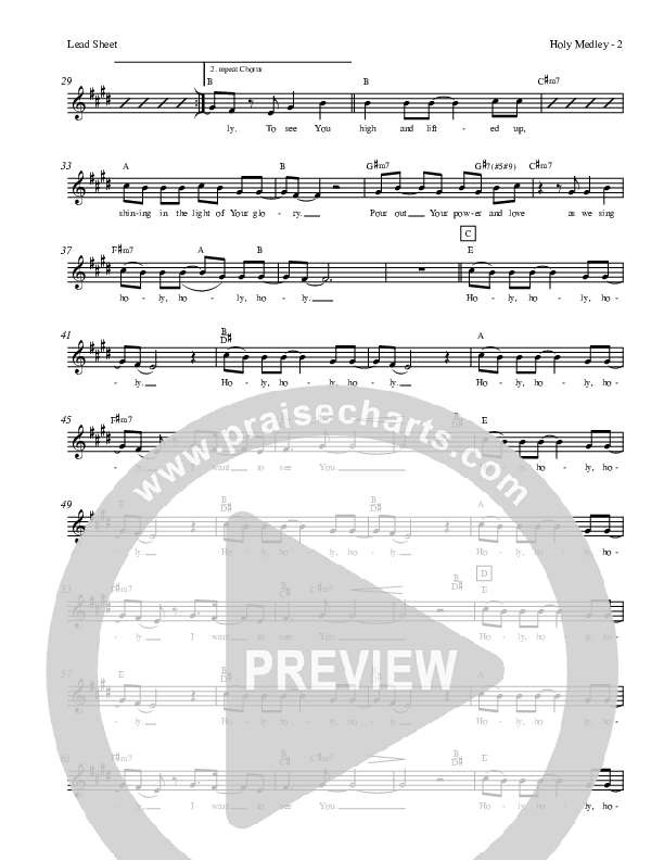 Holy Medley Lead Sheet (Charles Billingsley / Red Tie Music)