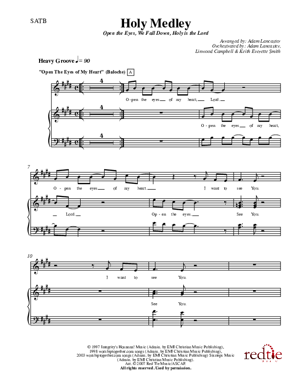 Holy Medley Lead & Piano (Charles Billingsley / Red Tie Music)