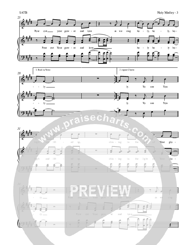 Holy Medley Piano/Vocal (SATB) (Charles Billingsley / Red Tie Music)