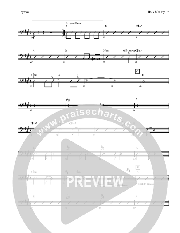 Holy Medley Rhythm Chart (Charles Billingsley / Red Tie Music)