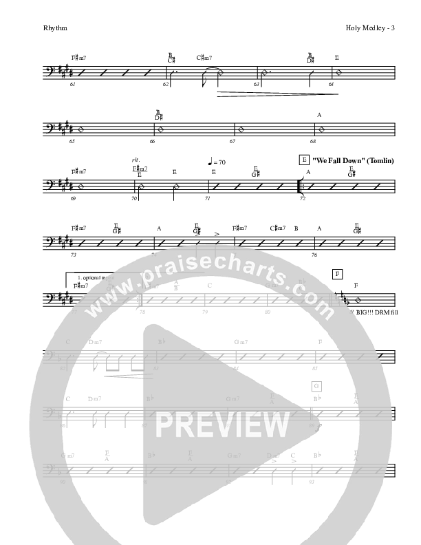 Holy Medley Rhythm Chart (Charles Billingsley / Red Tie Music)