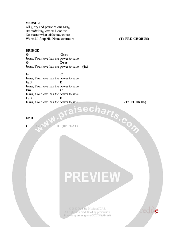 How Great Is Your Love Chords & Lyrics (Exodus)