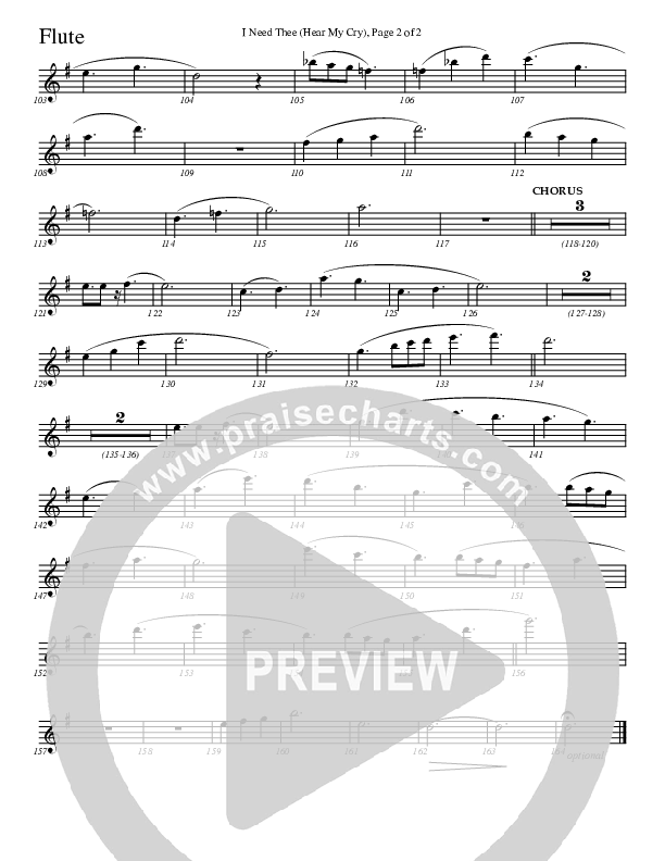 I Need Thee (Hear My Cry) Flute (Charles Billingsley)